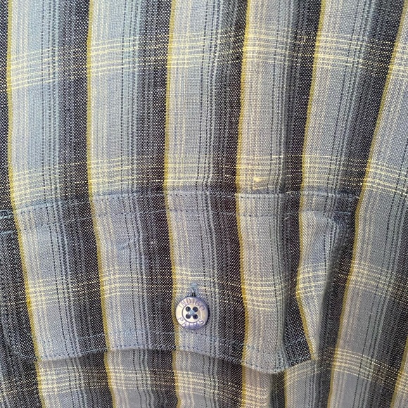 Men’s Irish linen button down shirt size XL blue indigo Palms NWOT - Picture 7 of 11